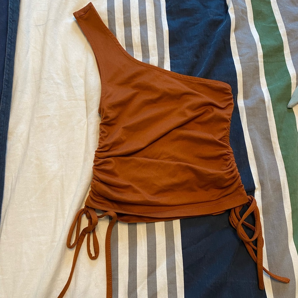 Forever 21 Rust One-Shoulder Tank Top